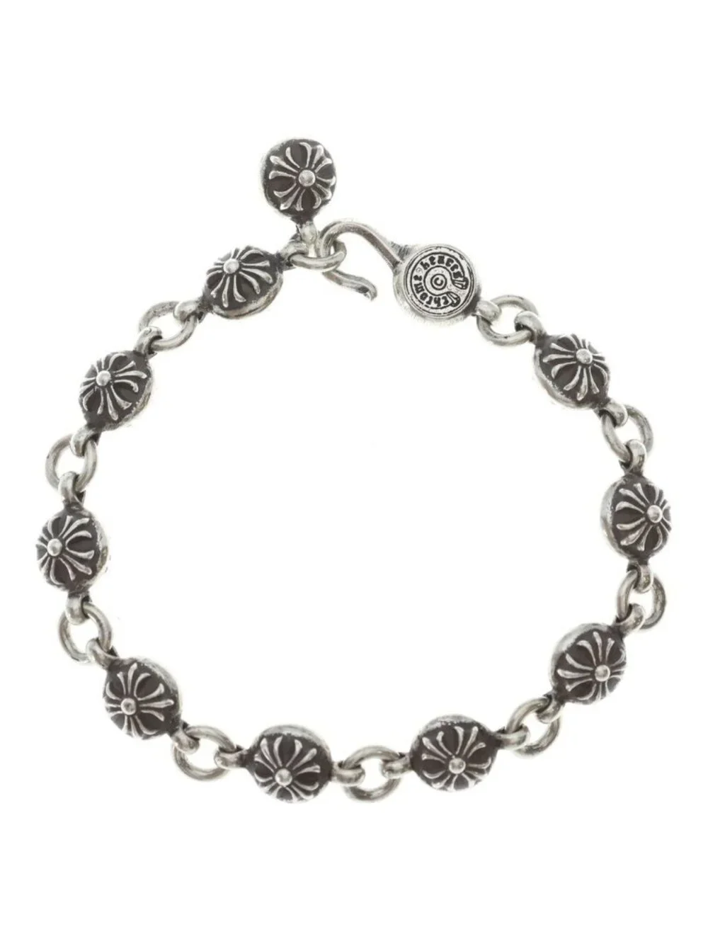 Chrome Hearts No2 Ball 2 Cross Bracelet Silver